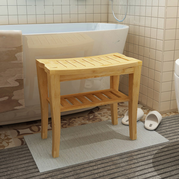 Beachcrest Home Thacker 18.7'' W Bamboo Shower Bench & Reviews Wayfair